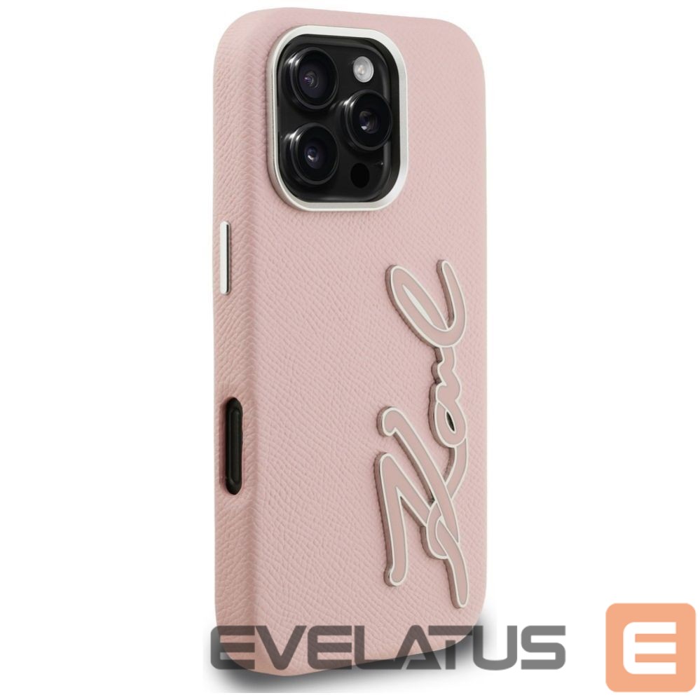 Other goods Karl Lagerfeld Karl Lagerfeld FW Grained Signature Logo iPhone 16 Pro Case - Pink