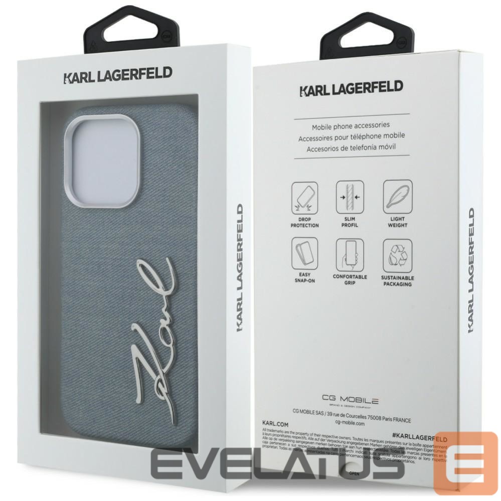 Other goods Karl Lagerfeld Karl Lagerfeld FW Jeans Signature Logo iPhone 16 Pro Case - Blue