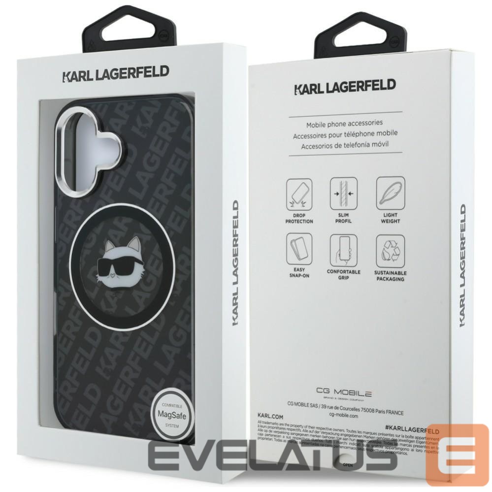 Other goods Karl Lagerfeld Karl Lagerfeld IML Choupette Head Logo MagSafe Case for iPhone 16 - Black