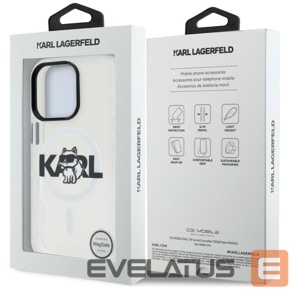 Other goods Karl Lagerfeld Karl Lagerfeld IML Choupette Sketch Logo MagSafe Case for iPhone 16 Pro - Clear