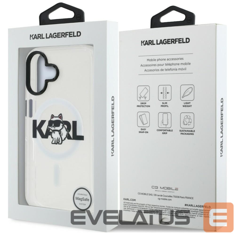 Other goods Karl Lagerfeld Karl Lagerfeld IML Choupette Sketch Logo MagSafe iPhone 16 Case - Clear