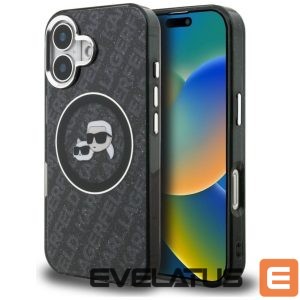 Other goods Karl Lagerfeld  Karl Lagerfeld IML Glitter Karl & Choupette Heads Logo MagSafe Case for iPhone 16 - Black 
