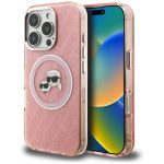 Other goods Karl Lagerfeld  Karl Lagerfeld IML Glitter Karl & Choupette Heads Logo MagSafe Case for iPhone 16 Pro Max - Pink 