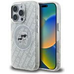 Back panel cover Karl Lagerfeld  Karl Lagerfeld IML Glitter Karl & Choupette Heads Logo MagSafe Case for iPhone 16 Pro - Gray 