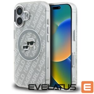 Other goods Karl Lagerfeld  Karl Lagerfeld IML Glitter Karl & Choupette Heads Logo MagSafe iPhone 16 Case - Gray 