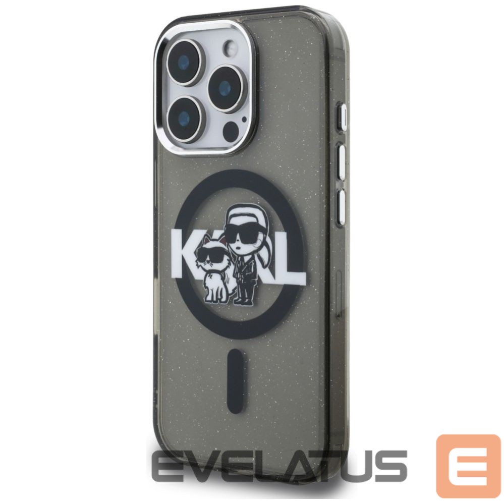 Other goods Karl Lagerfeld Karl Lagerfeld IML Glitter Karl & Choupette Sketch Logo MagSafe Case for iPhone 16 Pro Max - Black