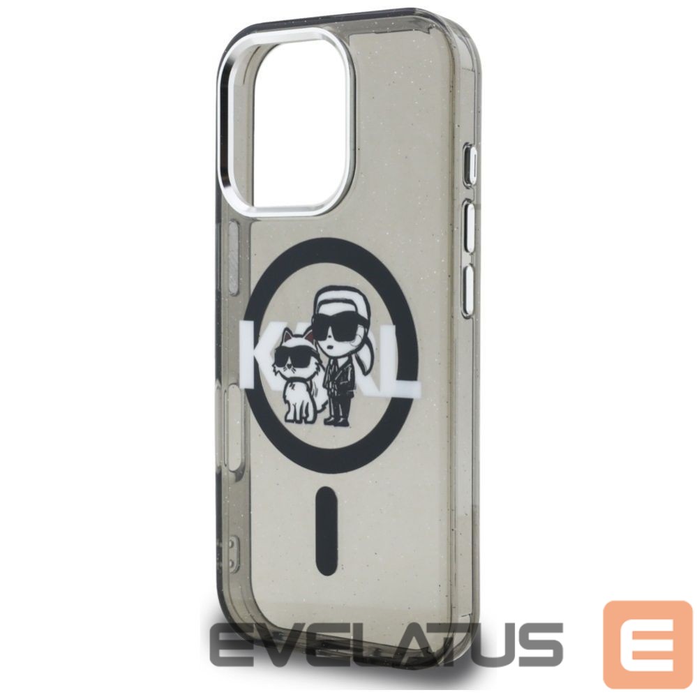 Other goods Karl Lagerfeld Karl Lagerfeld IML Glitter Karl & Choupette Sketch Logo MagSafe Case for iPhone 16 Pro Max - Black