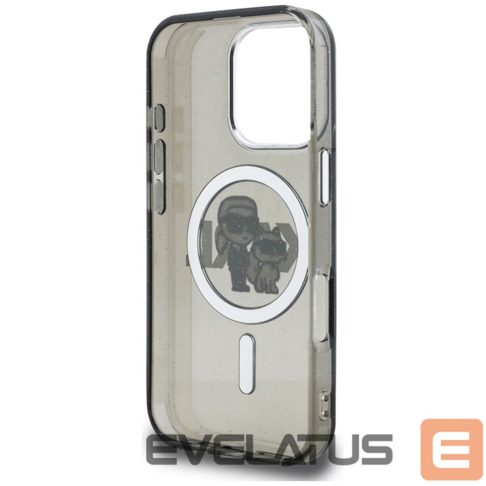 Other goods Karl Lagerfeld Karl Lagerfeld IML Glitter Karl & Choupette Sketch Logo MagSafe Case for iPhone 16 Pro Max - Black