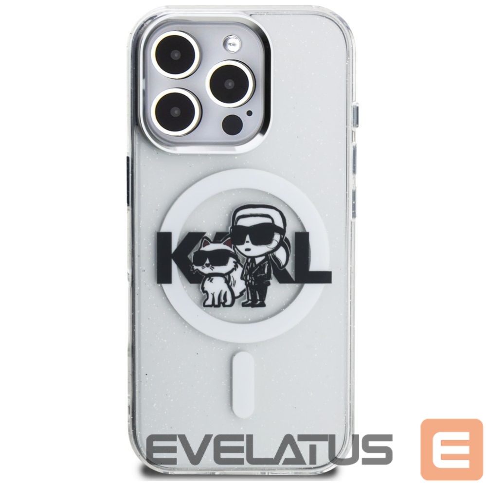Other goods Karl Lagerfeld Karl Lagerfeld IML Glitter Karl & Choupette Sketch Logo MagSafe Case for iPhone 16 Pro - Clear