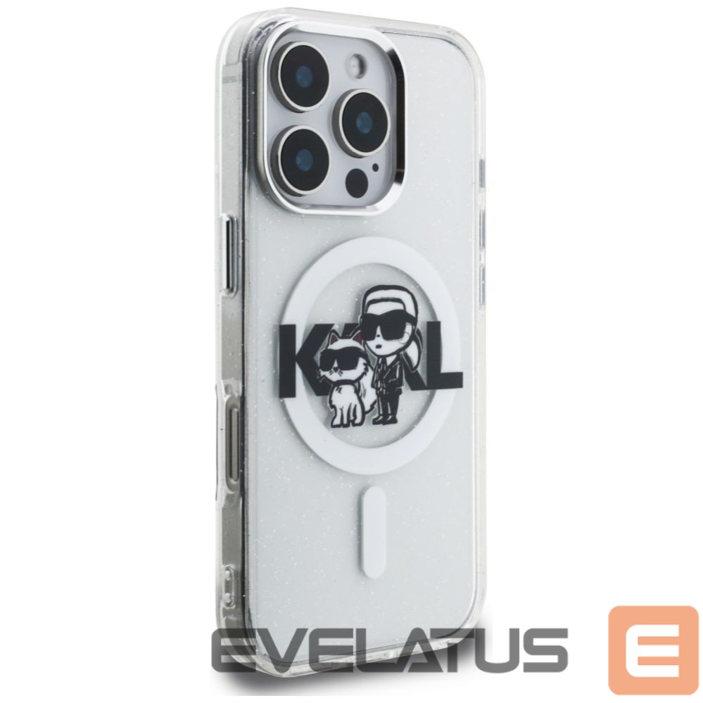 Other goods Karl Lagerfeld Karl Lagerfeld IML Glitter Karl & Choupette Sketch Logo MagSafe Case for iPhone 16 Pro - Clear