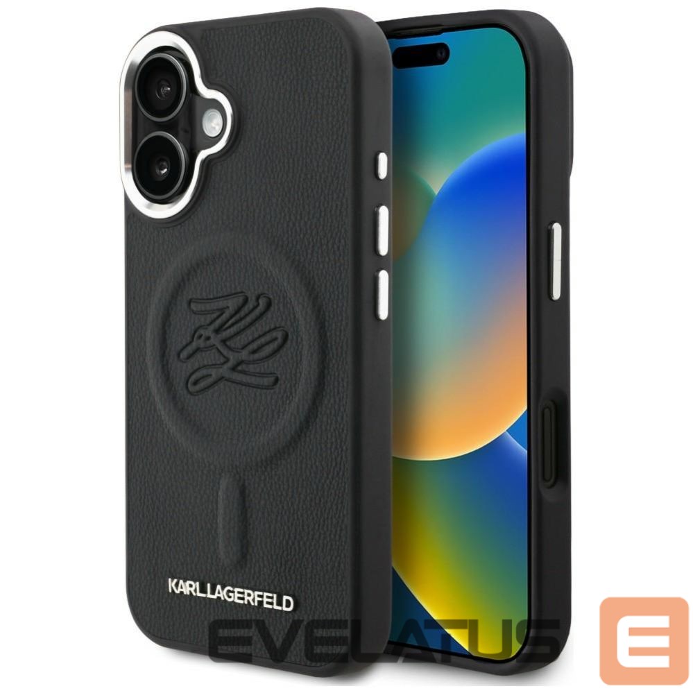 Other goods Karl Lagerfeld Karl Lagerfeld Initial & Metal Logo MagSafe Case for iPhone 16 - Black