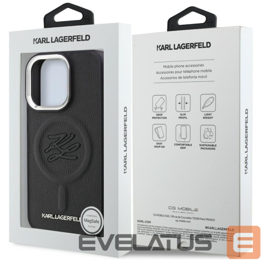 Other goods Karl Lagerfeld Karl Lagerfeld Initial & Metal Logo MagSafe Case for iPhone 16 Pro - Black