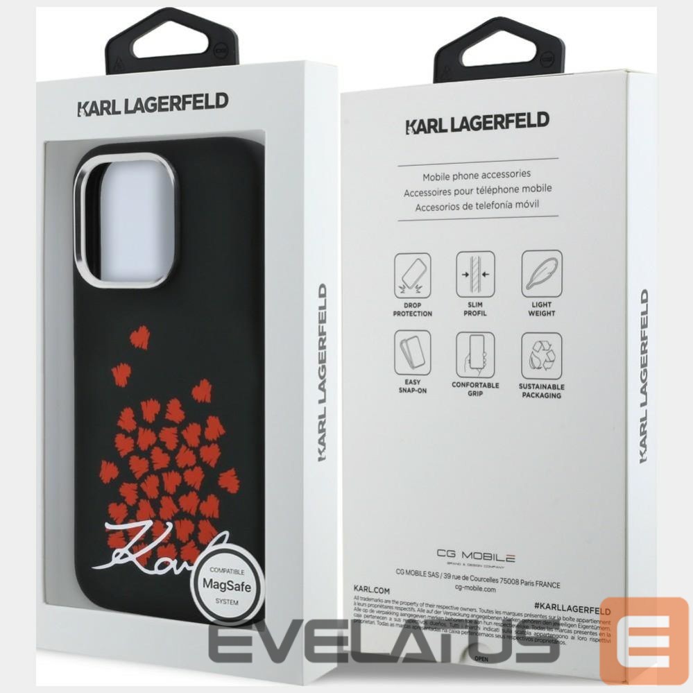 Other goods Karl Lagerfeld Karl Lagerfeld Silicone Heart Sign Logo MagSafe Case for iPhone 16 Pro Max - Black