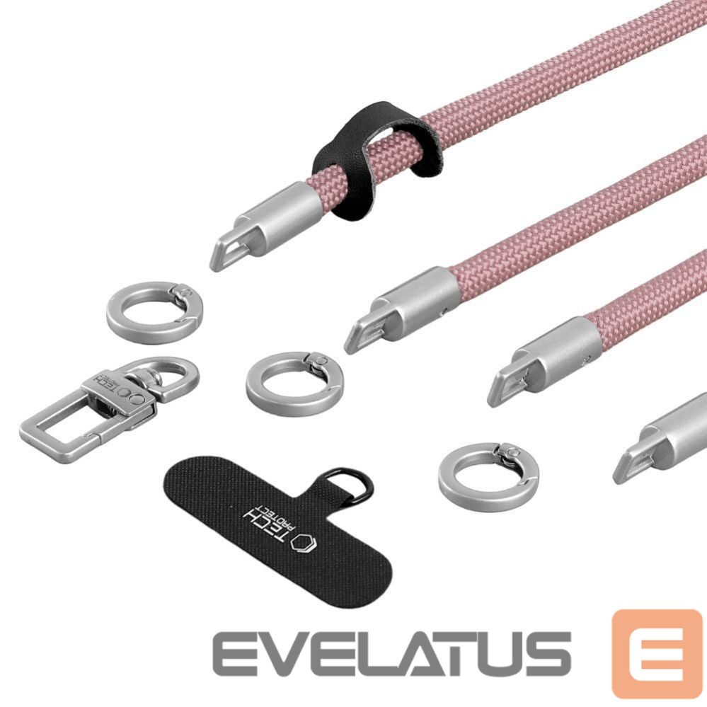 Other goods Tech-Protect Tech-Protect C10S Crossbody Phone Lanyard (114 cm) + Wrist Strap (31 cm) - Pink Titanium