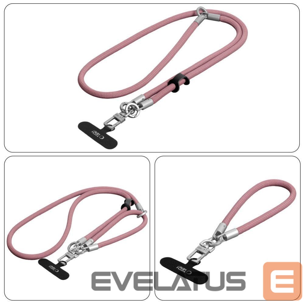 Other goods Tech-Protect Tech-Protect C10S Crossbody Phone Lanyard (114 cm) + Wrist Strap (31 cm) - Pink Titanium