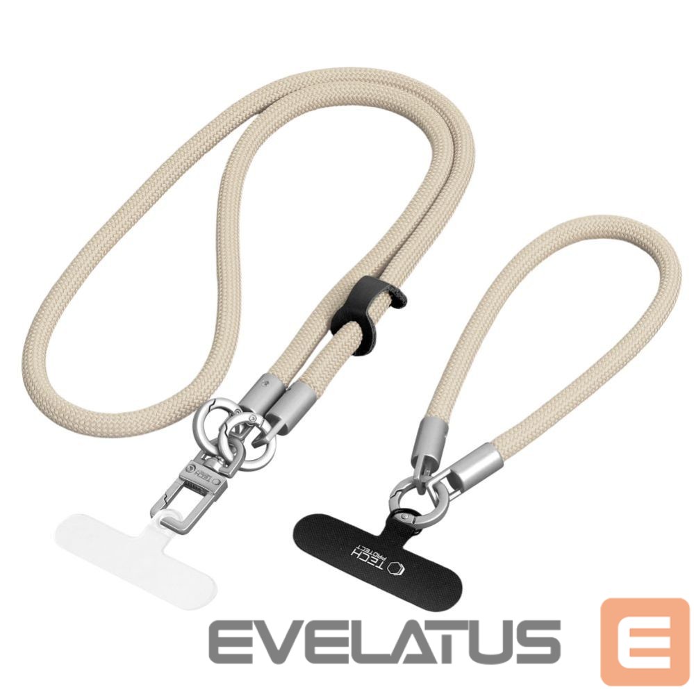 Other goods Tech-Protect Tech-Protect C10S Crossbody Phone Lanyard (114 cm) + Wrist Strap (31 cm) - Beige Titanium