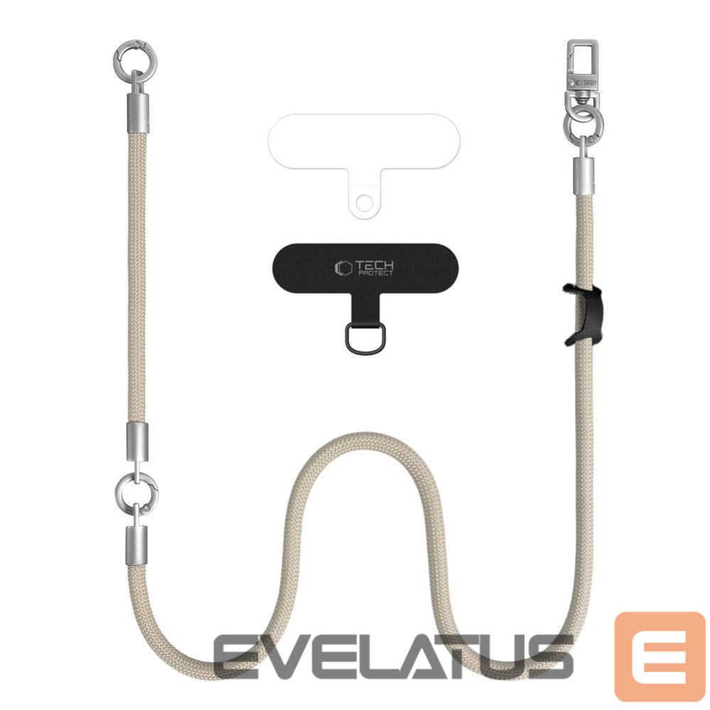 Other goods Tech-Protect Tech-Protect C10S Crossbody Phone Lanyard (114 cm) + Wrist Strap (31 cm) - Beige Titanium