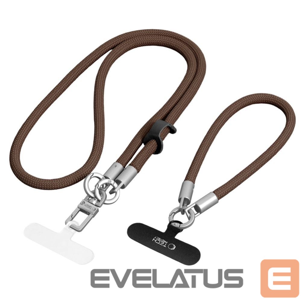 Other goods Tech-Protect Tech-Protect C10S Crossbody phone lanyard (114 cm) + wrist strap (31 cm) - brown-titanium