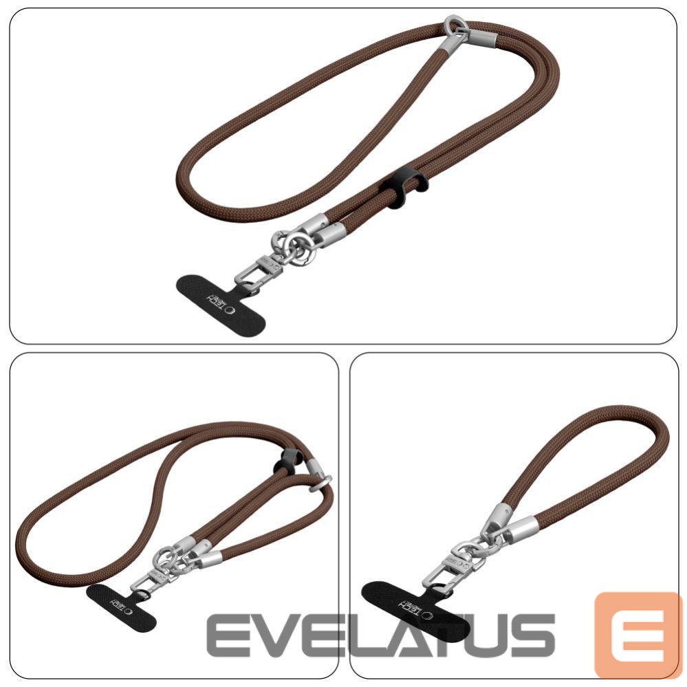 Other goods Tech-Protect Tech-Protect C10S Crossbody phone lanyard (114 cm) + wrist strap (31 cm) - brown-titanium