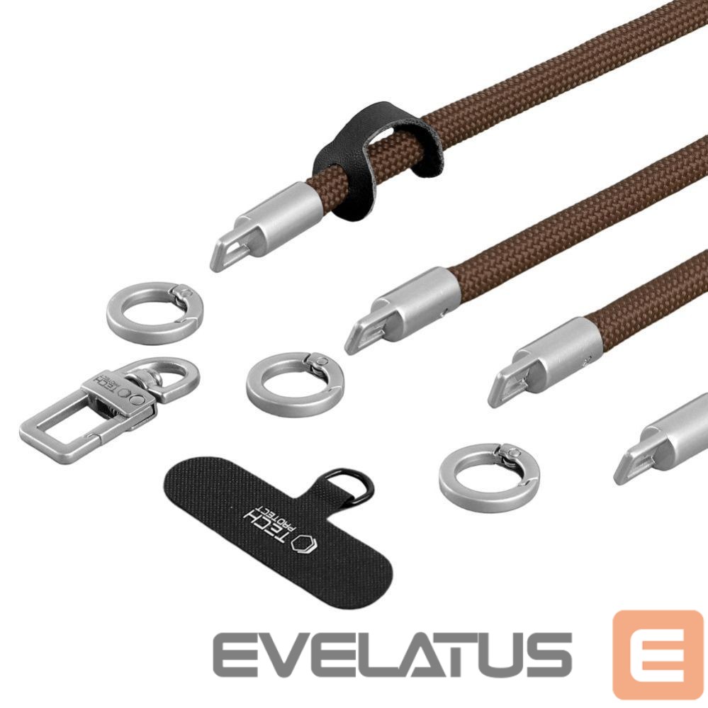 Other goods Tech-Protect Tech-Protect C10S Crossbody phone lanyard (114 cm) + wrist strap (31 cm) - brown-titanium