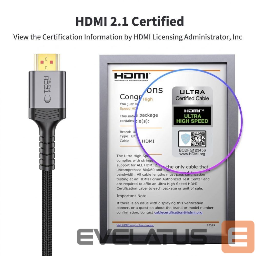 Other goods Tech-Protect Tech-Protect UltraBoost HDMI 2.1 4K 120HZ / 8K 60HZ cable 300 cm - black