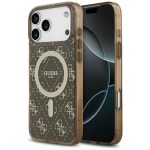 Back panel cover Guess  Guess IML 4G Background MagSafe Case for iPhone 17 Pro - Brown 