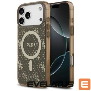 Back panel cover Guess  Guess IML 4G Background MagSafe Case for iPhone 17 Pro - Brown 