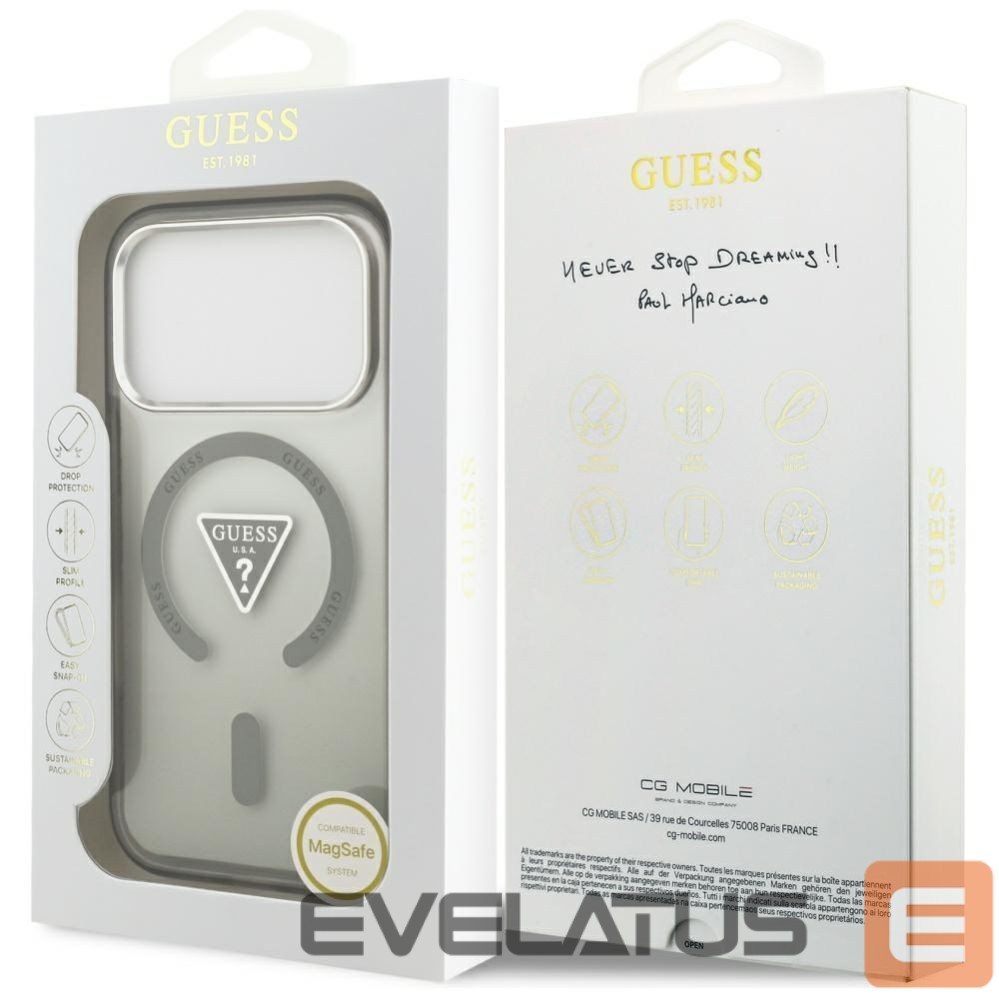 Back panel cover Guess Guess IML Gradient Triangle Logo MagSafe Case for iPhone 17 Pro Max - Green