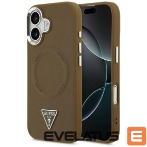 Back panel cover Guess  Guess Triangle Logo MagSafe case for iPhone 17 - brown 