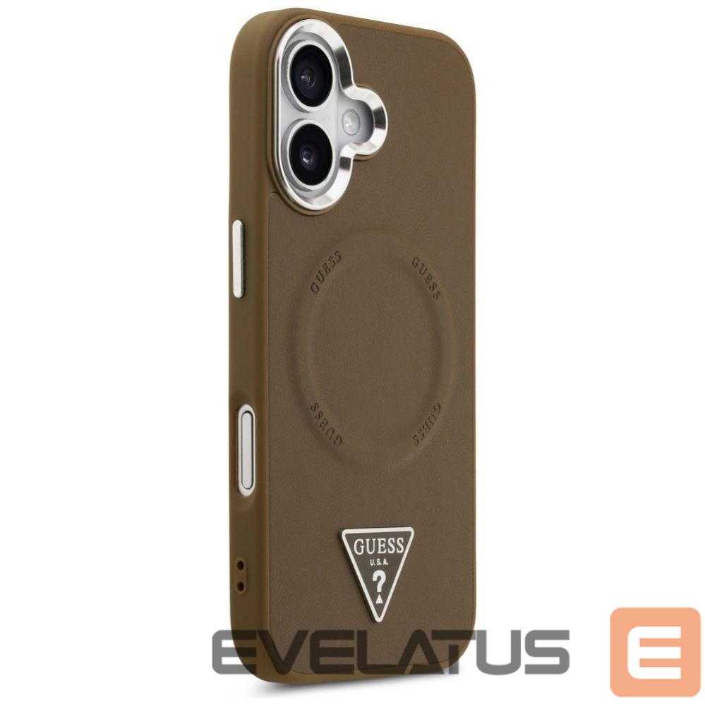 Back panel cover Guess Guess Triangle Logo MagSafe case for iPhone 17 - brown
