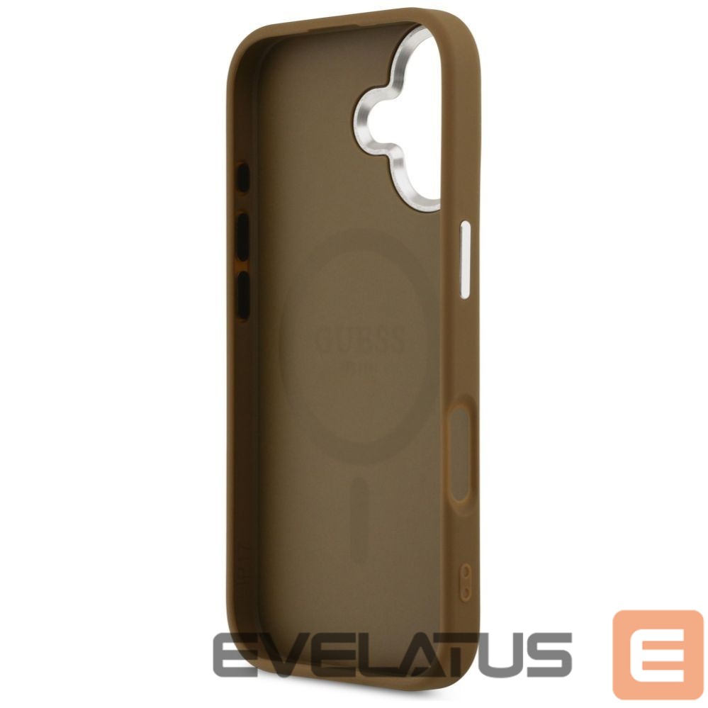 Back panel cover Guess Guess Triangle Logo MagSafe case for iPhone 17 - brown
