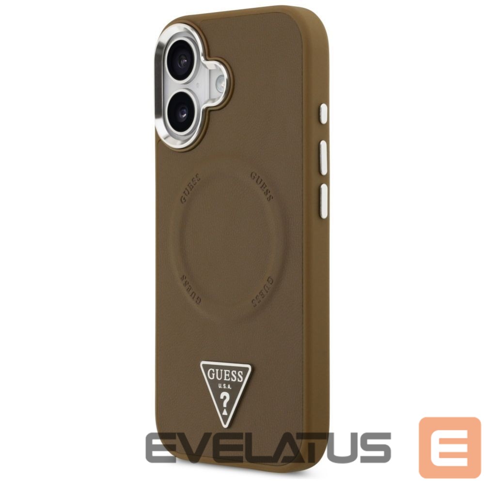 Back panel cover Guess Guess Triangle Logo MagSafe case for iPhone 17 - brown