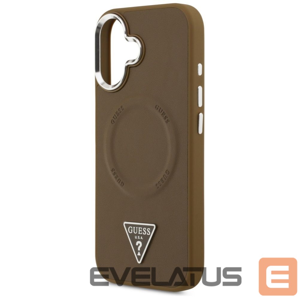 Back panel cover Guess Guess Triangle Logo MagSafe case for iPhone 17 - brown