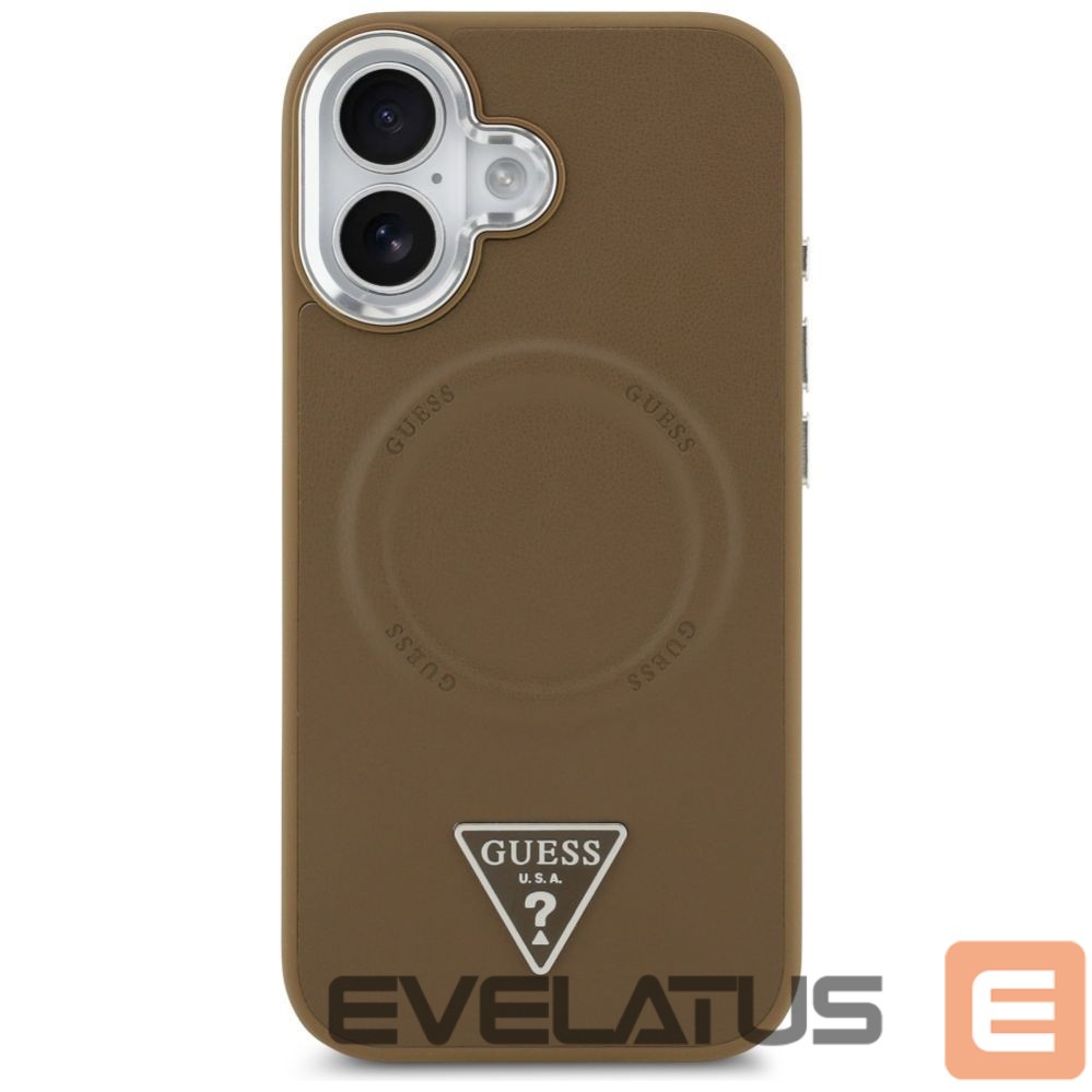 Back panel cover Guess Guess Triangle Logo MagSafe case for iPhone 17 - brown