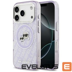 Back panel cover Karl Lagerfeld  Karl Lagerfeld IML Glitter Karl & Choupette Heads Logo MagSafe Case for iPhone 17 Pro - Purple 