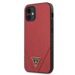Back panel cover Guess  Guess GUHCP12SVSATMLRE iPhone 12 mini 5,4" czerwony/red hardcase Saffiano 