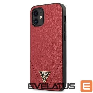 Back panel cover Guess  Guess GUHCP12SVSATMLRE iPhone 12 mini 5,4" czerwony/red hardcase Saffiano 