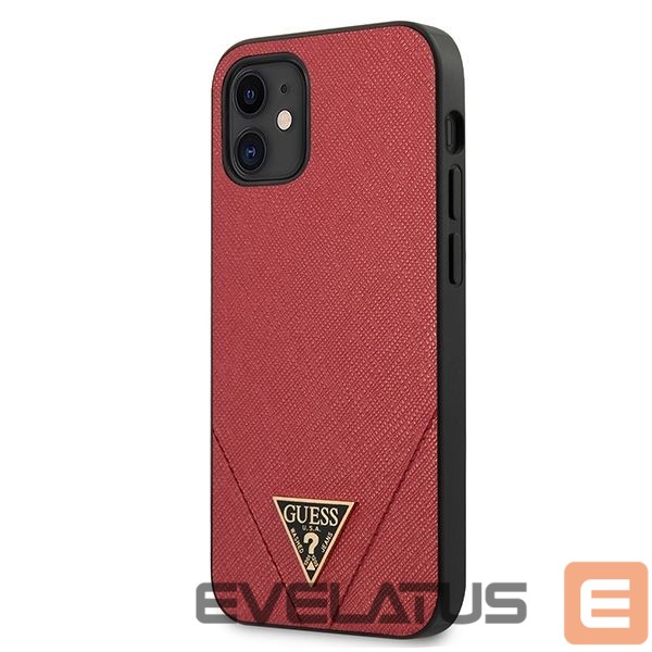 Back panel cover Guess Guess GUHCP12SVSATMLRE iPhone 12 mini 5,4" czerwony/red hardcase Saffiano