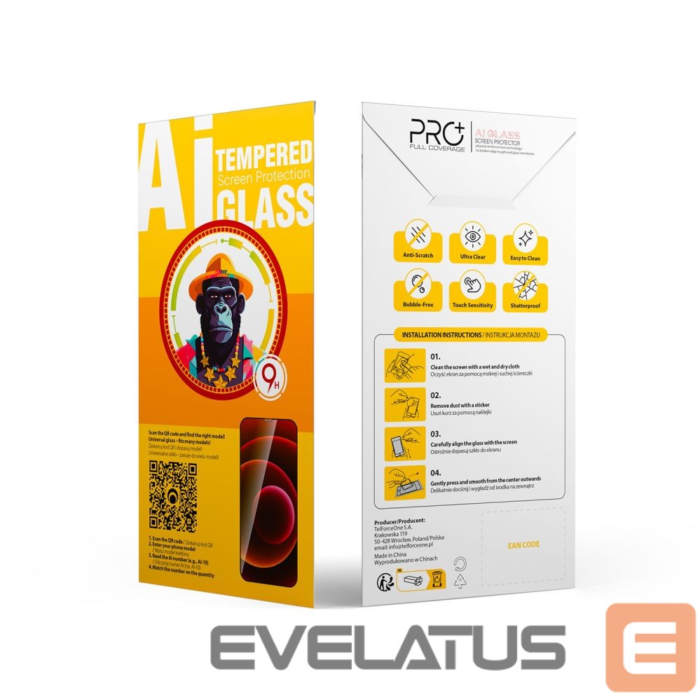 Protective glass TFO Universal tempered glass 9D OneFit AI-57 6,7"
