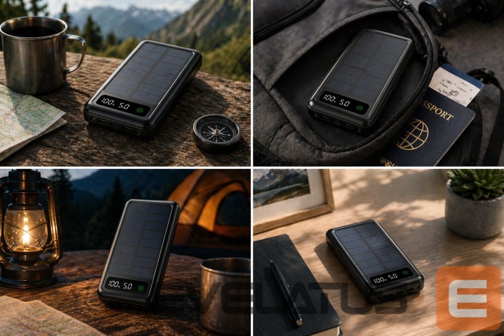 Power bank Setty Setty solar power bank SLR-120 20000 mAh black