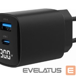 Controller Gembird  TA-UC-PDQC30LCD-BK-01 2-port 30W USB fast charger, LCD, black | 