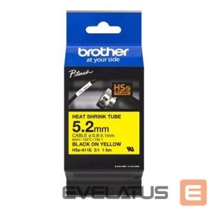 Printer accessories Brother  | HSe-611E Heat shrink tube | Black On Yellow | TZe | Roll (0.52 cm x 1.5 m) | 0.52 x 150 cm 