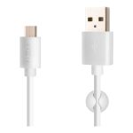 Cable fixed  | Data And Charging Cable With USB/USB-C Connectors | White 