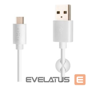 Cable fixed  | Data And Charging Cable With USB/USB-C Connectors | White 