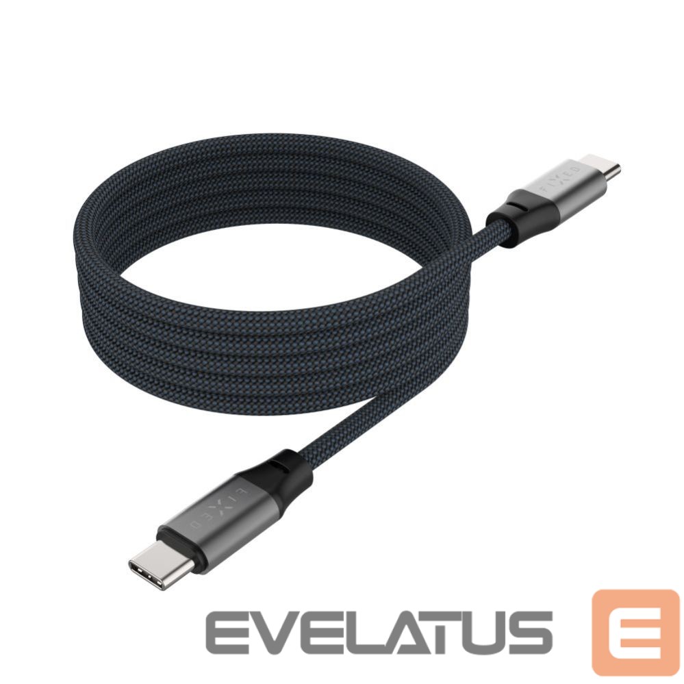 Cable fixed | Magnetic Braided Cable USB-C/USB-C, USB 2.0, Gray | FIXDBM-CC2-GR