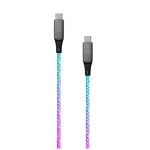 Cable fixed  | Glowing Charging Cable USB-C/USB-C, PD support, Rainbow | FIXDLED-CC-RA 