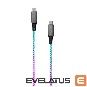 Cable fixed  | Glowing Charging Cable USB-C/USB-C, PD support, Rainbow | FIXDLED-CC-RA 
