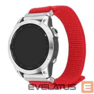 Strap fixed  | Sporty Strap for Garmin QuickFit 22mm | 160-210 mm | Red | Nylon 