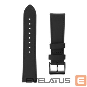 Strap fixed  | Leather Strap with Quick Release 22mm for Smartwatch | Black 