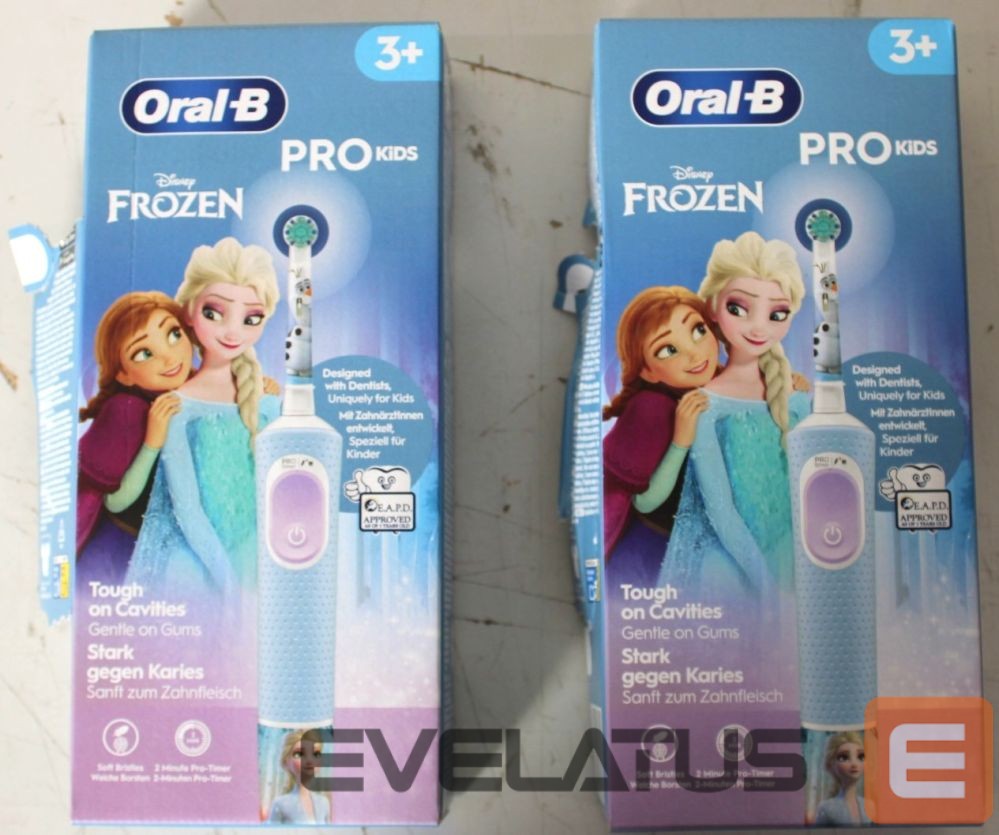 Toothbrush Oral-B SALE OUT. Vitality PRO Kids Frozen Electric Toothbrush, Blue | Electric Toothbrush | Vitality PRO Kids Frozen | Warranty 24 month(s) | Rechargeable | For kids | Number of brush heads included 1 | Number of teeth brushing modes 2 | Blue | DAMAGED PACKAGING
